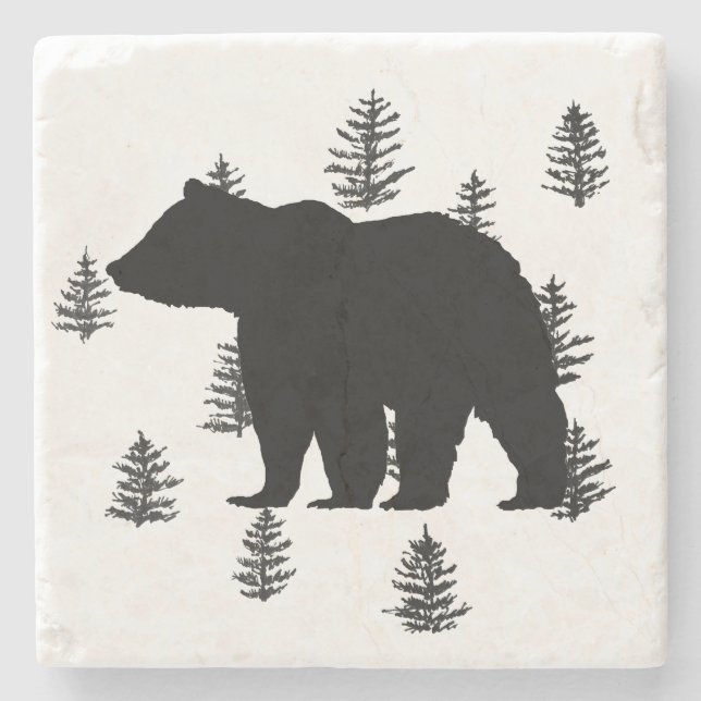 Bear Mountain Marble Stone Coaster (Front)