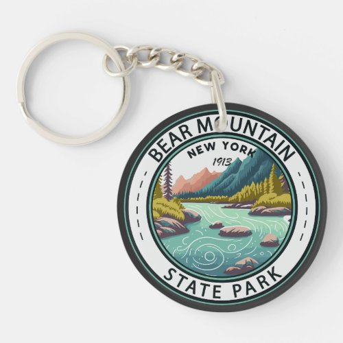 Bear Mountain State Park New York Badge Keychain
