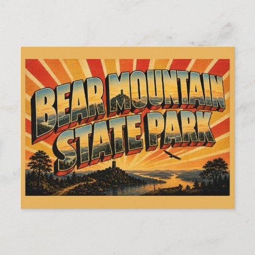 Bear Mountain State Park New York Granite Peak Art Postcard