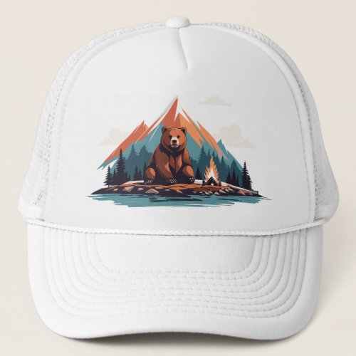 bear mountain Trucker Hat design 