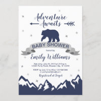 Bear Mountains Boy Baby Shower Invitation