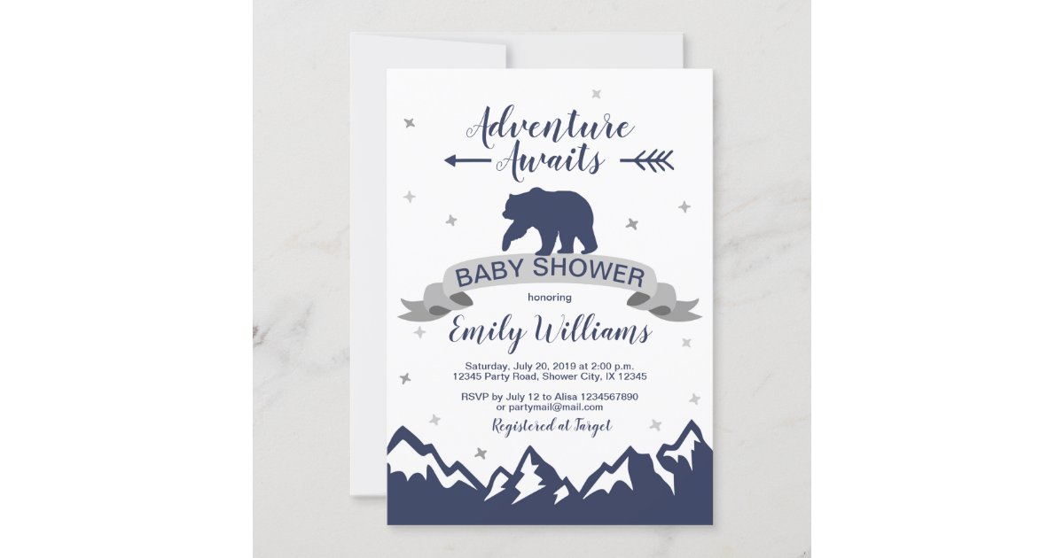 Bear Mountains Boy Baby Shower Invitation | Zazzle