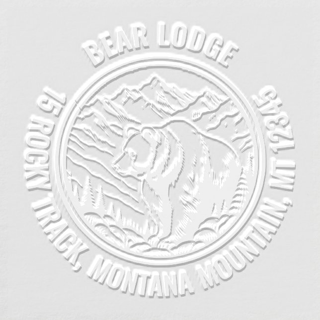 Bear Mountains Outdoor Personalized Return Address Embosser (Design)