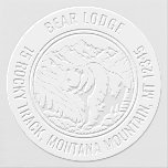 Bear Mountains Outdoor Personalized Return Address Embosser<br><div class="desc">Bear Mountains Outdoor Personalized Return Address Embossers features a bear,  trees and mountains surrounded with your personalized name and return address on the outside. Perfect for business,  weddings,  Christmas,  birthdays and celebrations. Designed by ©2024 Evco Studio www.zazzle.com/store/evcostudio</div>