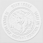 Bear Mountains Outdoor Personalized Return Address Embosser<br><div class="desc">Bear Mountains Outdoor Personalized Return Address Embossers features a bear,  trees and mountains surrounded with your personalized name and return address on the outside. Perfect for business,  weddings,  Christmas,  birthdays and celebrations. Designed by ©2024 Evco Studio www.zazzle.com/store/evcostudio</div>