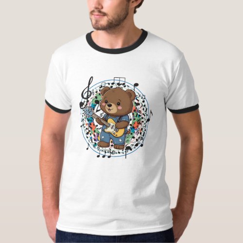 Bear Musician making music T_Shirt