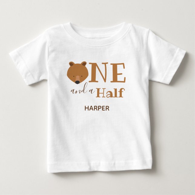 Bear Name 18 Months One and a Half Birthday Baby T-Shirt (Front)