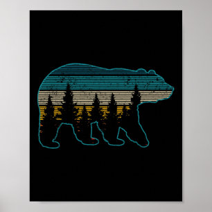 Bear Nature Grizzly Brown Black Bear Hiking Huntin Poster
