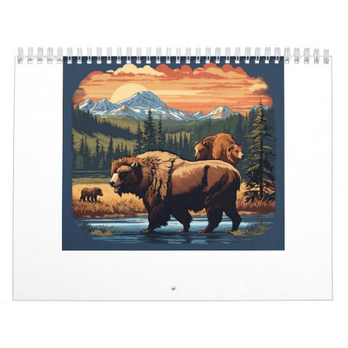 Bear Necessities Whimsical Picnic Bear  Calendar