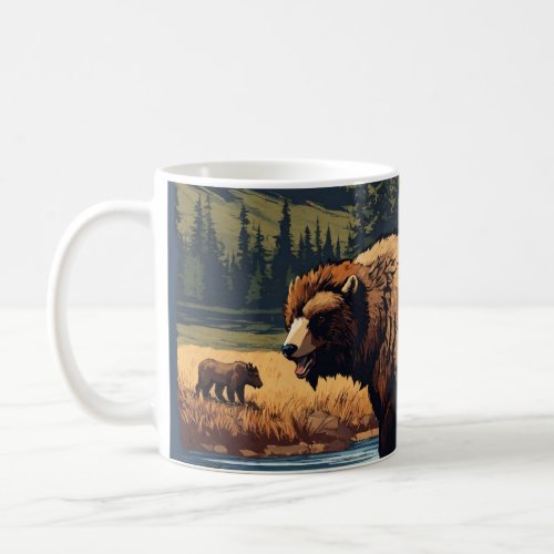 Bear Necessities Whimsical Picnic Bear  Coffee Mug