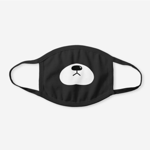Bear Nose and Mouth Black Cotton Face Mask