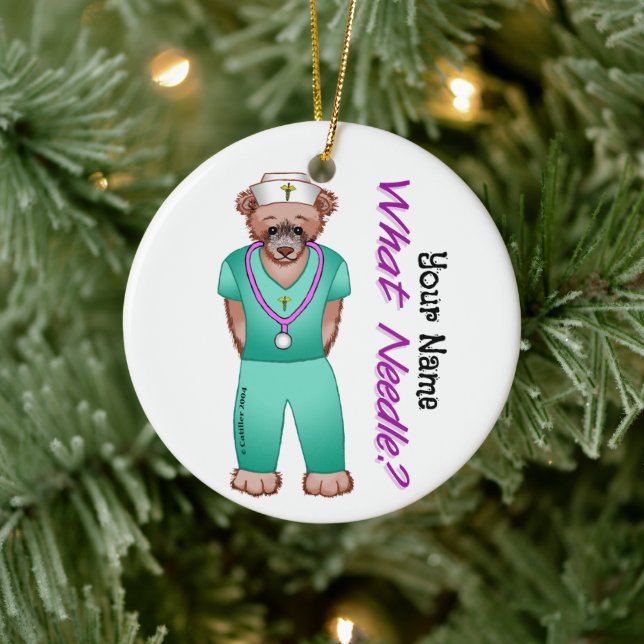 Bear Nurse Ceramic Ornament (Tree)
