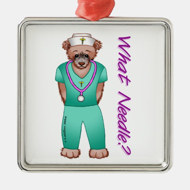 Bear Nurse Metal Ornament (Front)