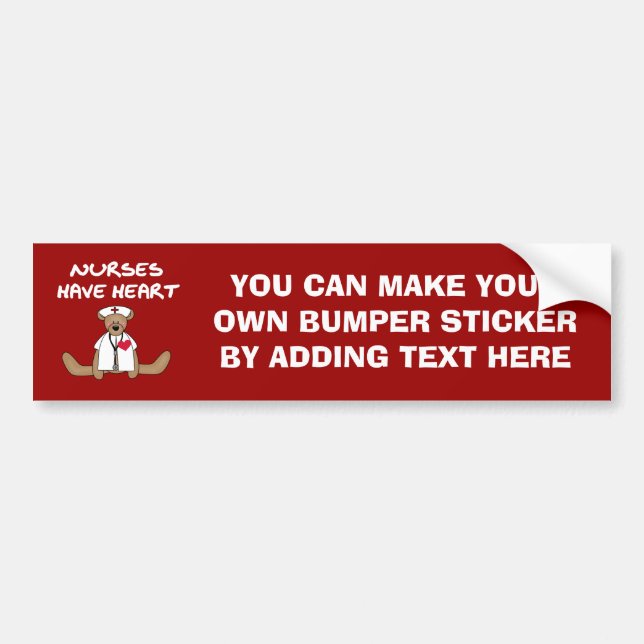 Bear Nurses Have Heart T-shirts and Gifts Bumper Sticker (Front)