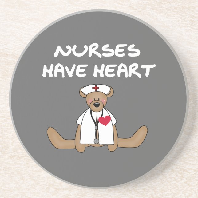 Bear Nurses Have Heart T-shirts and Gifts Drink Coaster (Front)