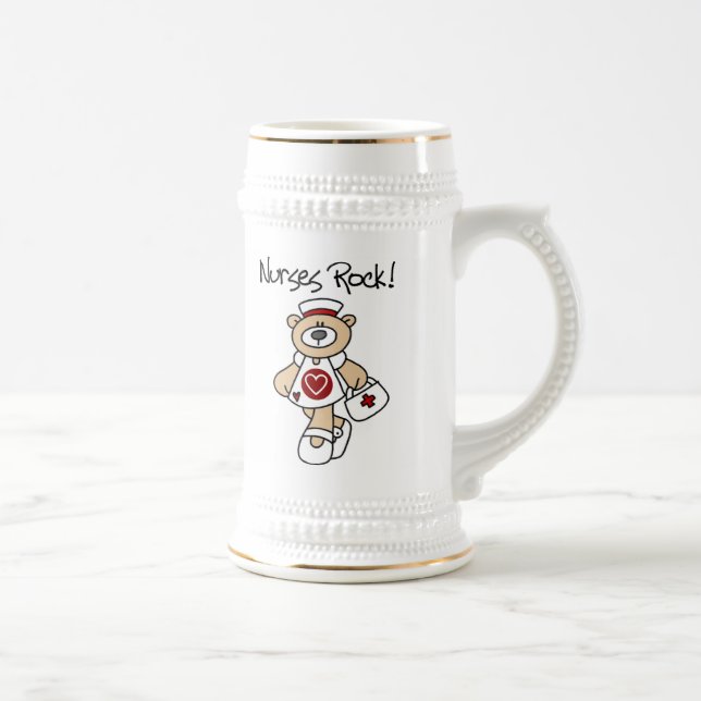 Bear Nurses Rock T-shirts and Gifts Beer Stein (Right)
