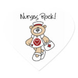 Bear Nurses Rock T-shirts and Gifts Heart Sticker