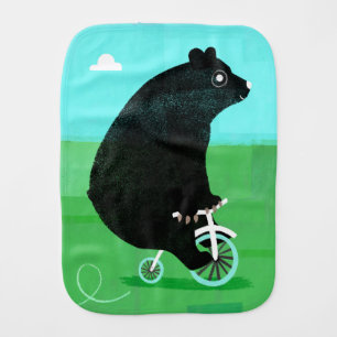 Bear On A Bicycle Burp Cloth! Cloth