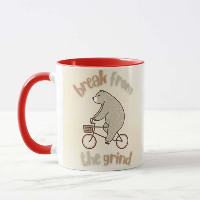 Bear On A Bike Coffee Mug (Left)
