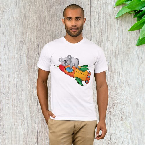 Bear On A Rocket Mens T_Shirt