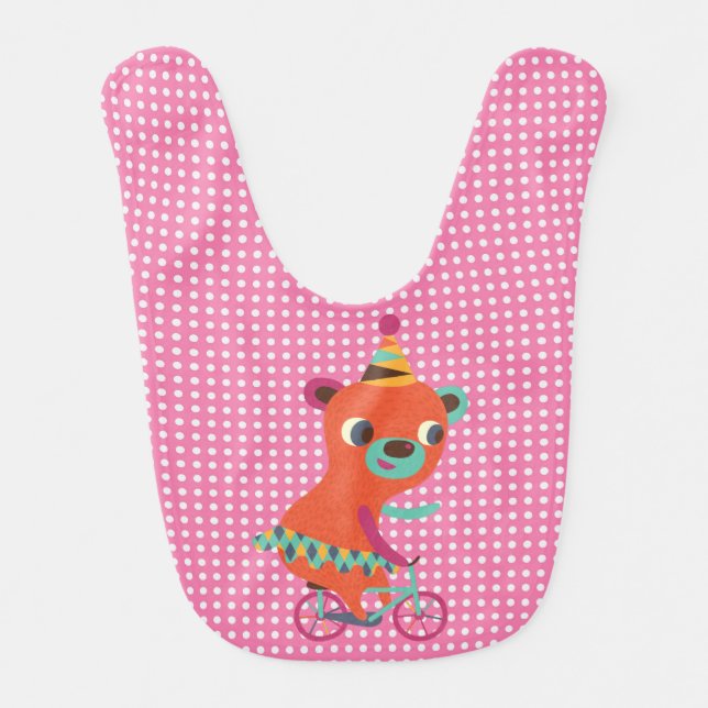 Bear on Bicycle Bib (Front)