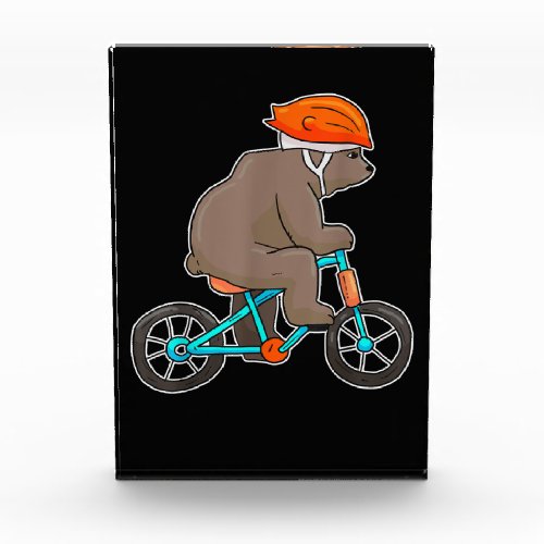 bear on bike bicycle cycling bear photo block
