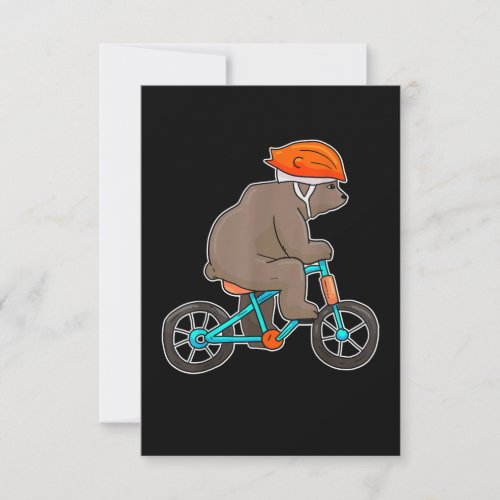 bear on bike bicycle cycling bear RSVP card