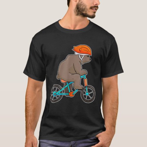 bear on bike bicycle cycling bear T_Shirt