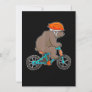 bear on bike bicycle cycling bear thank you card