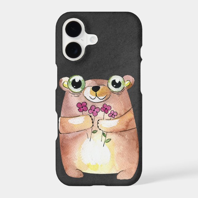 bear on chalkboard iphone case (Back)