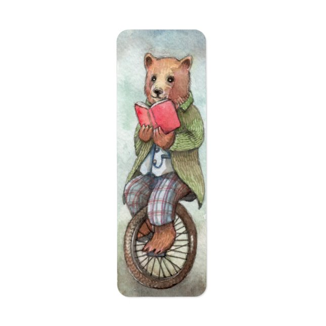Bear On Unicycle Label (Front)
