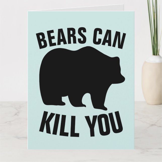 BEAR OVER THE HILL FUNNY OVERSIZED BIRTHDAY CARD (Front)