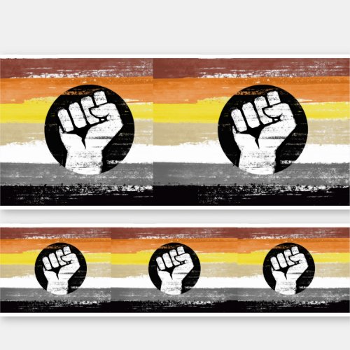 Bear Painted Protest Flag Sticker