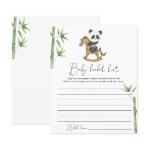Bear Panda Baby bucket list