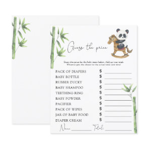 Bear Panda baby shower Price Guess game