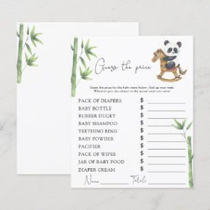 Bear Panda baby shower Price Guess game
