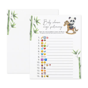 Bear Panda Emoji picture game baby shower