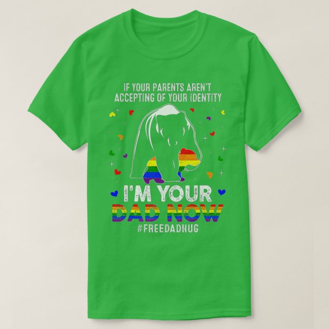 Bear Papa Free Dad Hugs LGBT Gay Transgender Pride T-Shirt (Design Front)