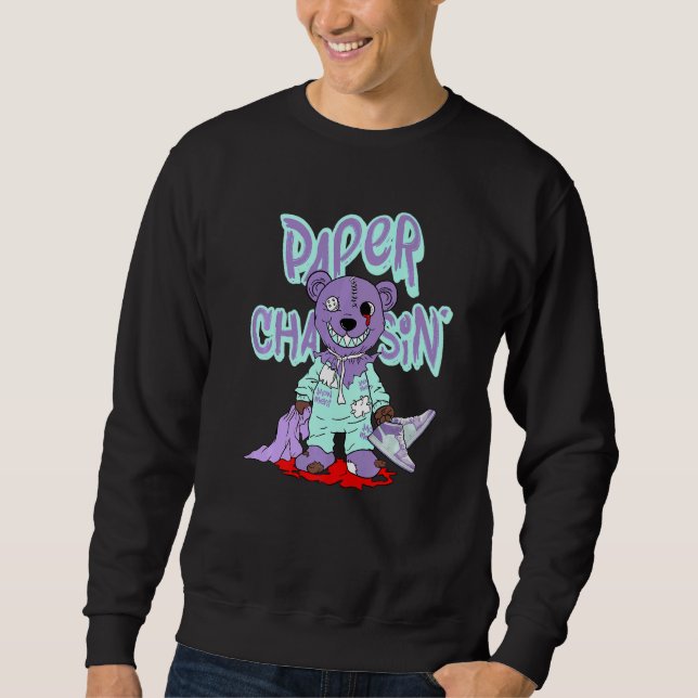 Bear Paper Chasin' Purple Pulse 1s Matching Sweatshirt (Front)