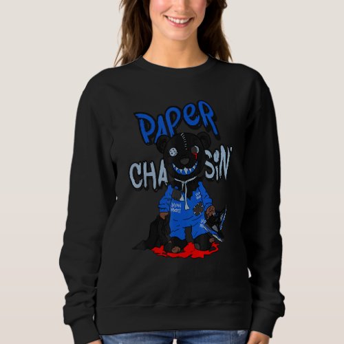 Bear Paper Chasin  Racer Blue 5s Matching Sweatshirt