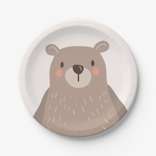 Bear Paper Plates Baby shower Woodland animals