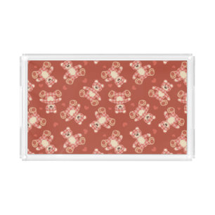 bear patchwork pattern acrylic tray