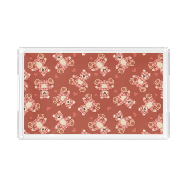 bear patchwork pattern acrylic tray (Front)