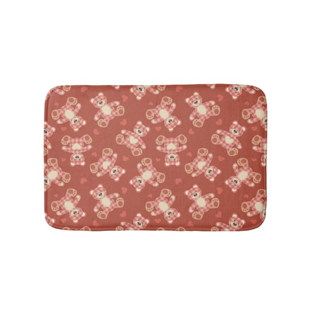 bear patchwork pattern bathroom mat (Front)