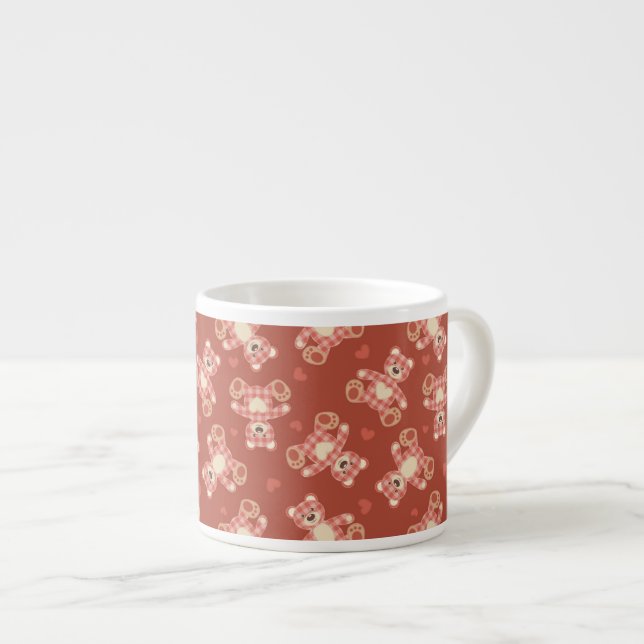 bear patchwork pattern espresso cup (Front Right)