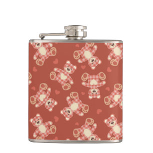 bear patchwork pattern hip flask