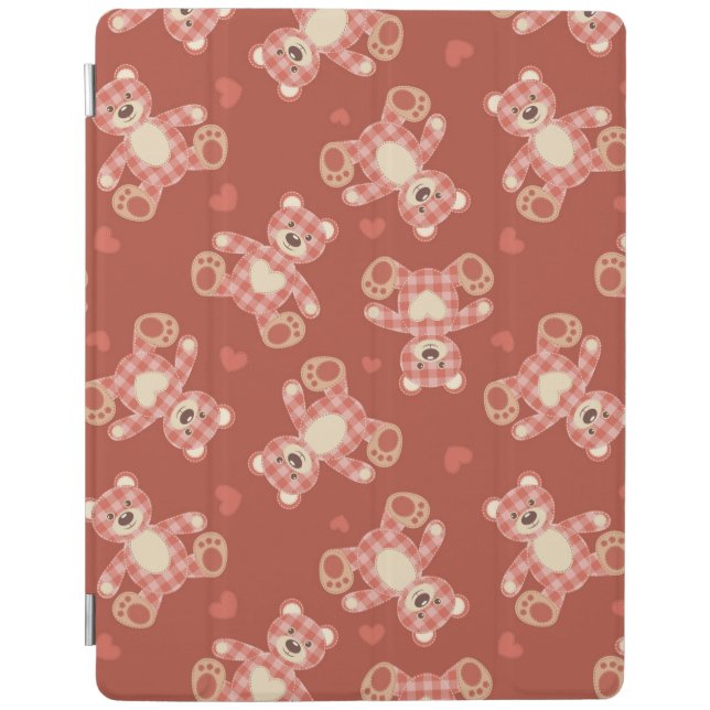 bear patchwork pattern iPad smart cover (Front)