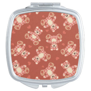 bear patchwork pattern makeup mirror