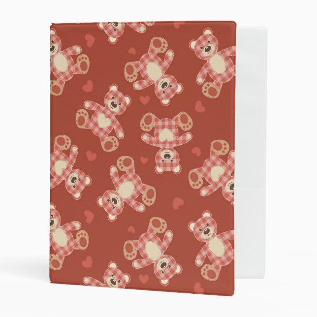 bear patchwork pattern mini binder (Front/Inside)