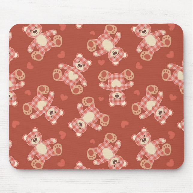 bear patchwork pattern mouse pad (Front)